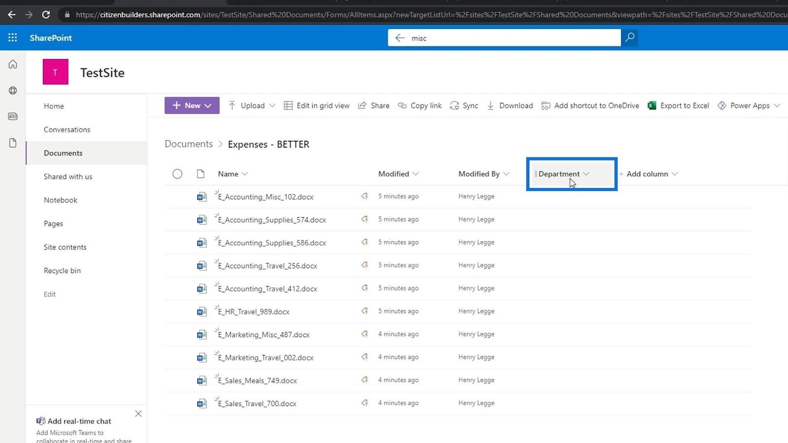 使用列在 SharePoint 中添加元數據