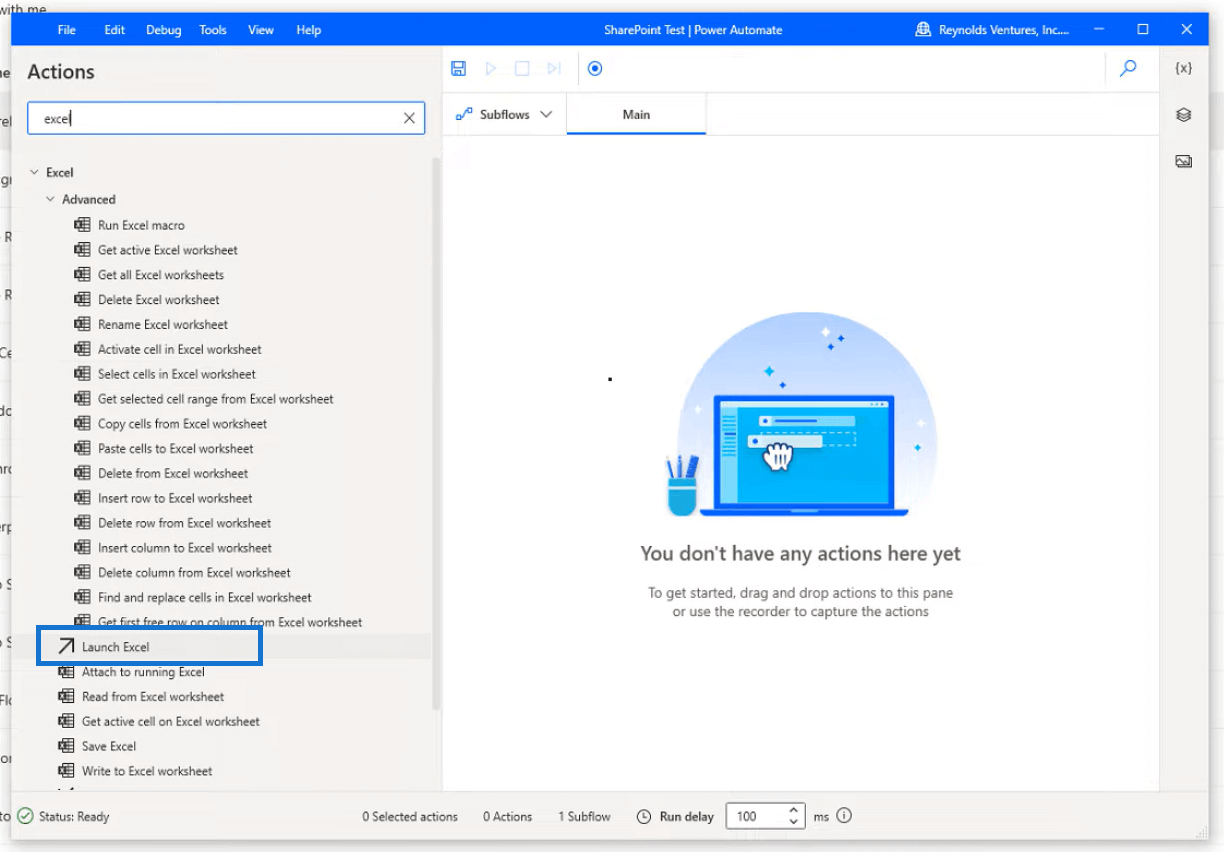 使用 Power Automate Desktop 在 Sharepoint 中刷新 Excel 文件