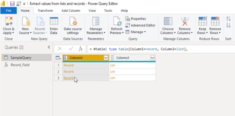Extract Values From Records And Lists In Power Query