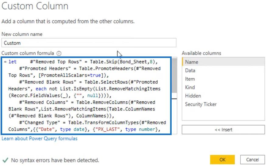 Dołączanie kilku arkuszy w programie Excel do usługi LuckyTemplates