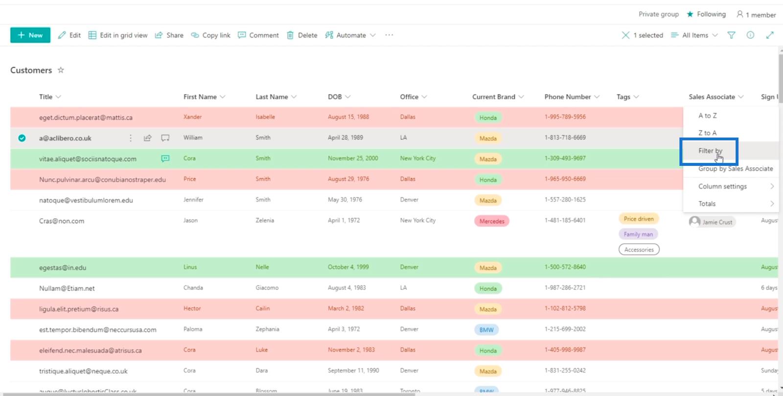 SharePoint 列表警報設置