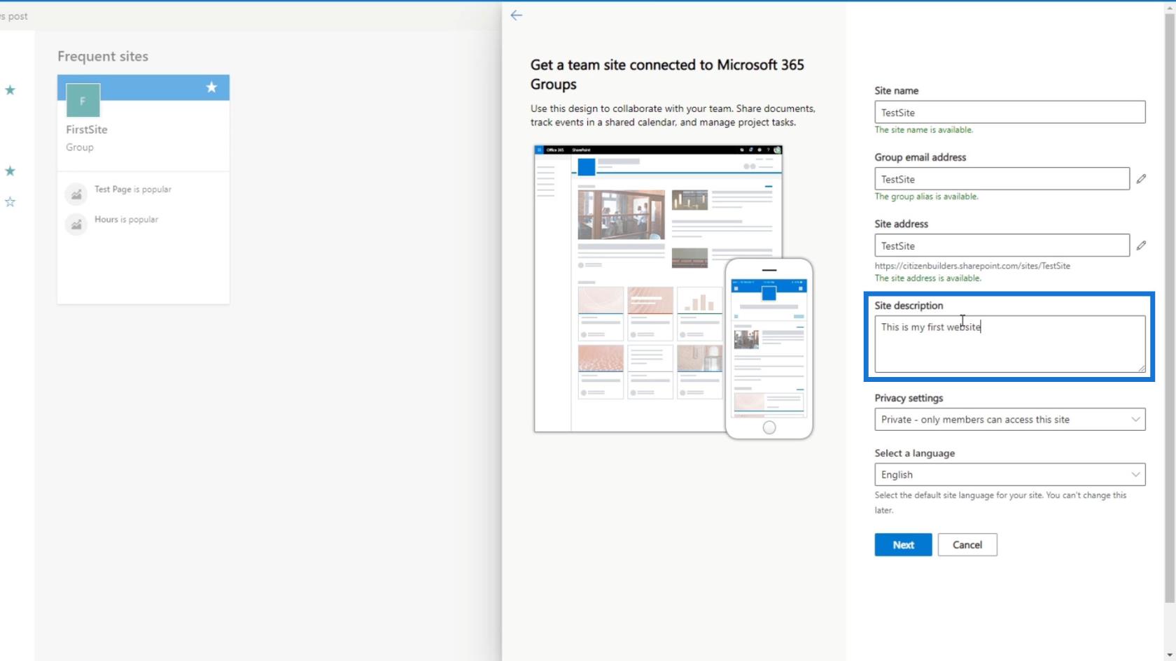 SharePoint 教程：創建新網站