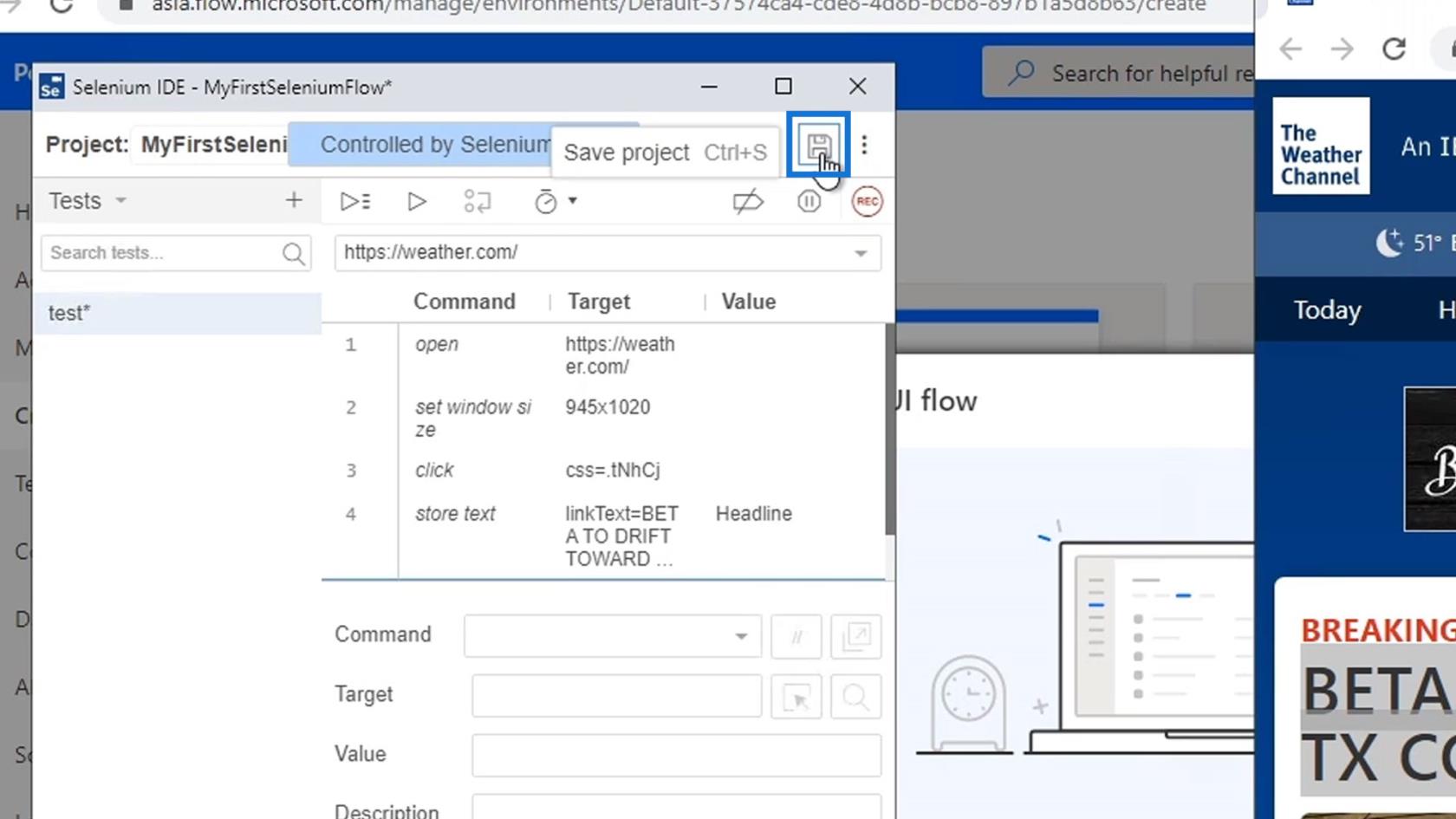 Selenium IDE In Power Automate UI 流程