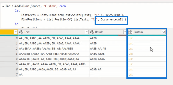 Power Query 高度なエディターを使用して特定のテキストの前の値を抽出する