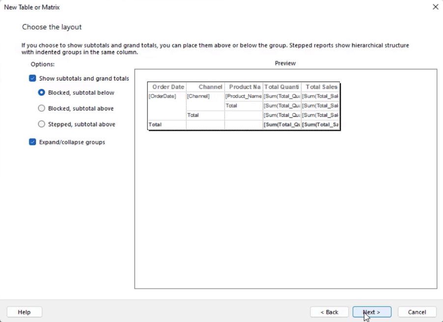 在 LuckyTemplates Report Builder 中創建矩陣