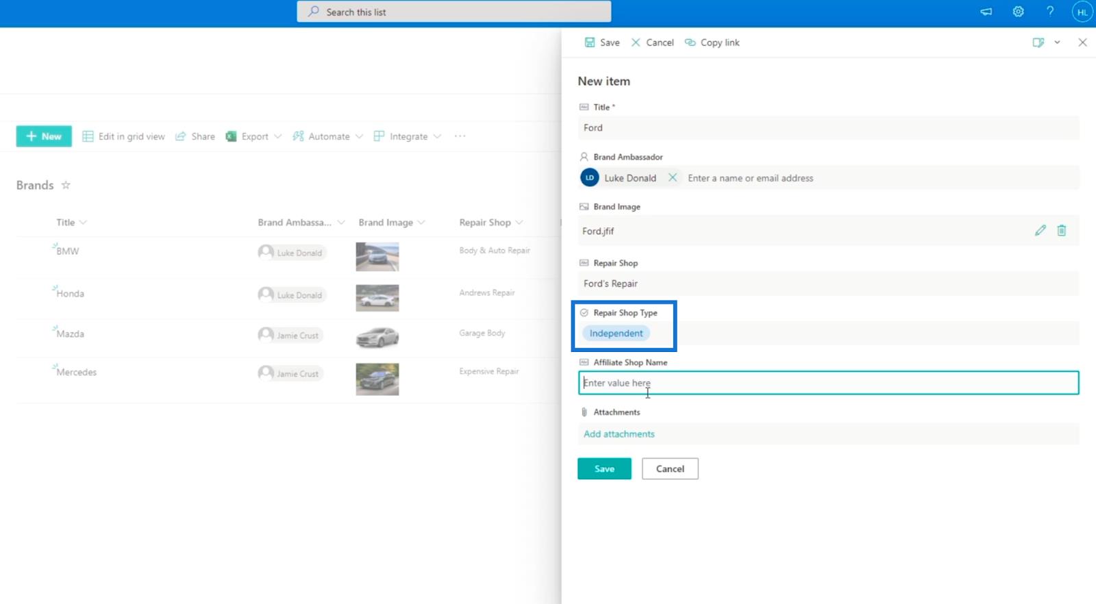 SharePoint 列驗證的兩種方式