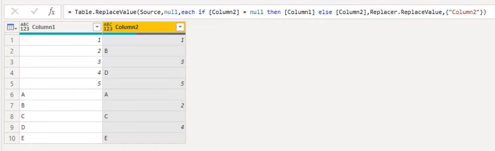 Operator COALESCE: aplikacja Power Query