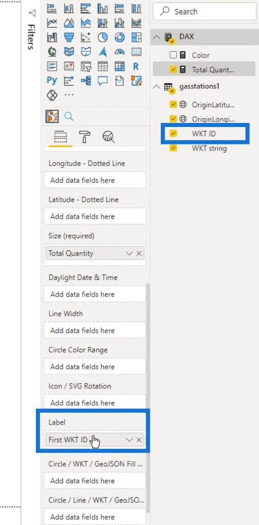 Visual do mapa de ícones do LuckyTemplates: strings WKT