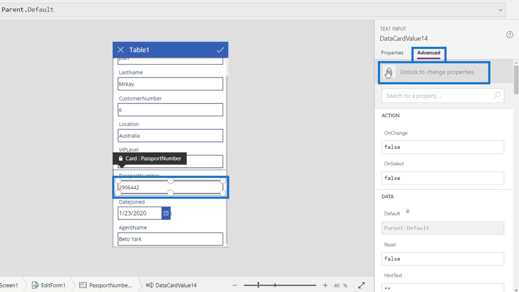 PowerApps 屏幕：編輯和更新