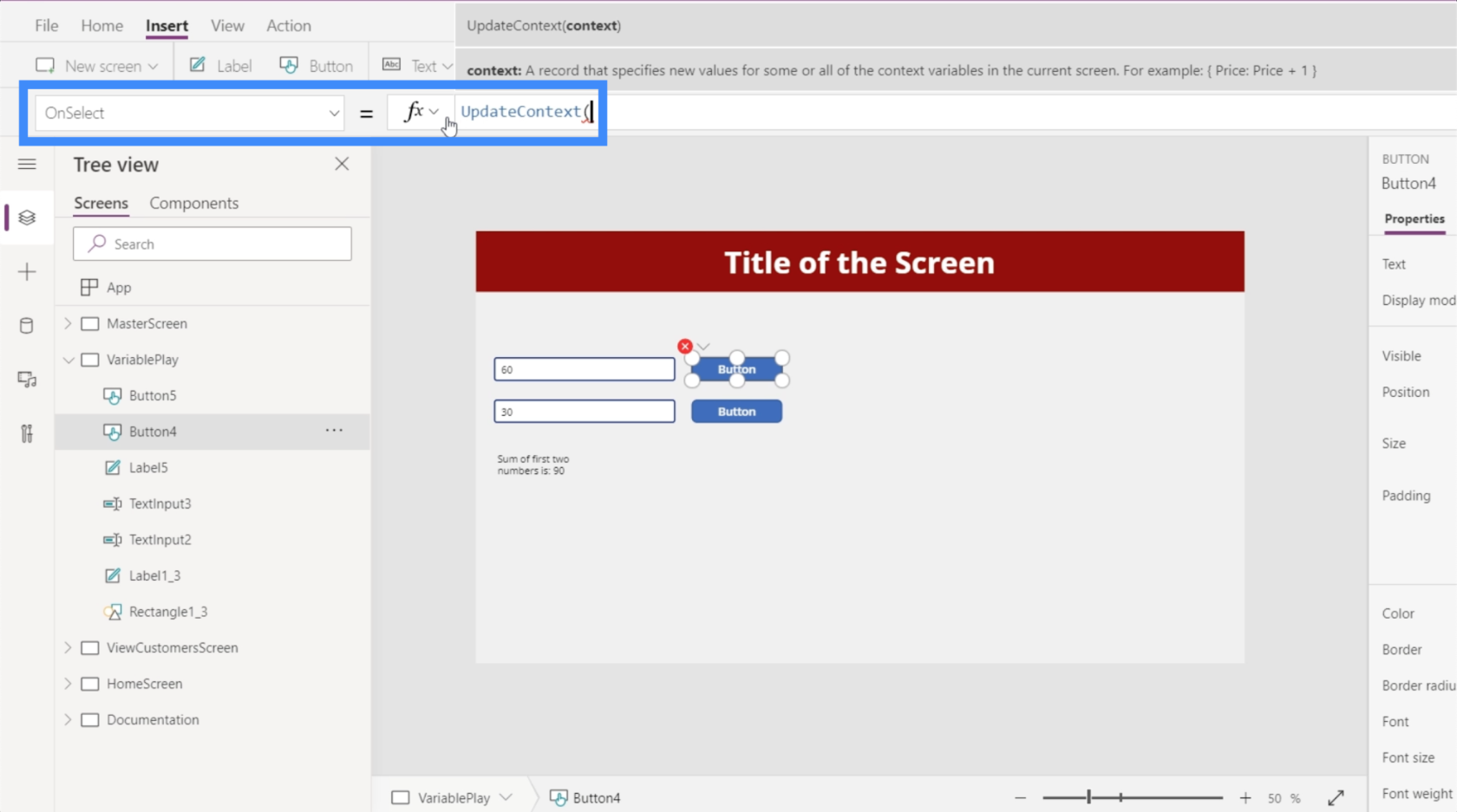 Variabile PowerApps: Identificarea variabilelor contextuale și globale