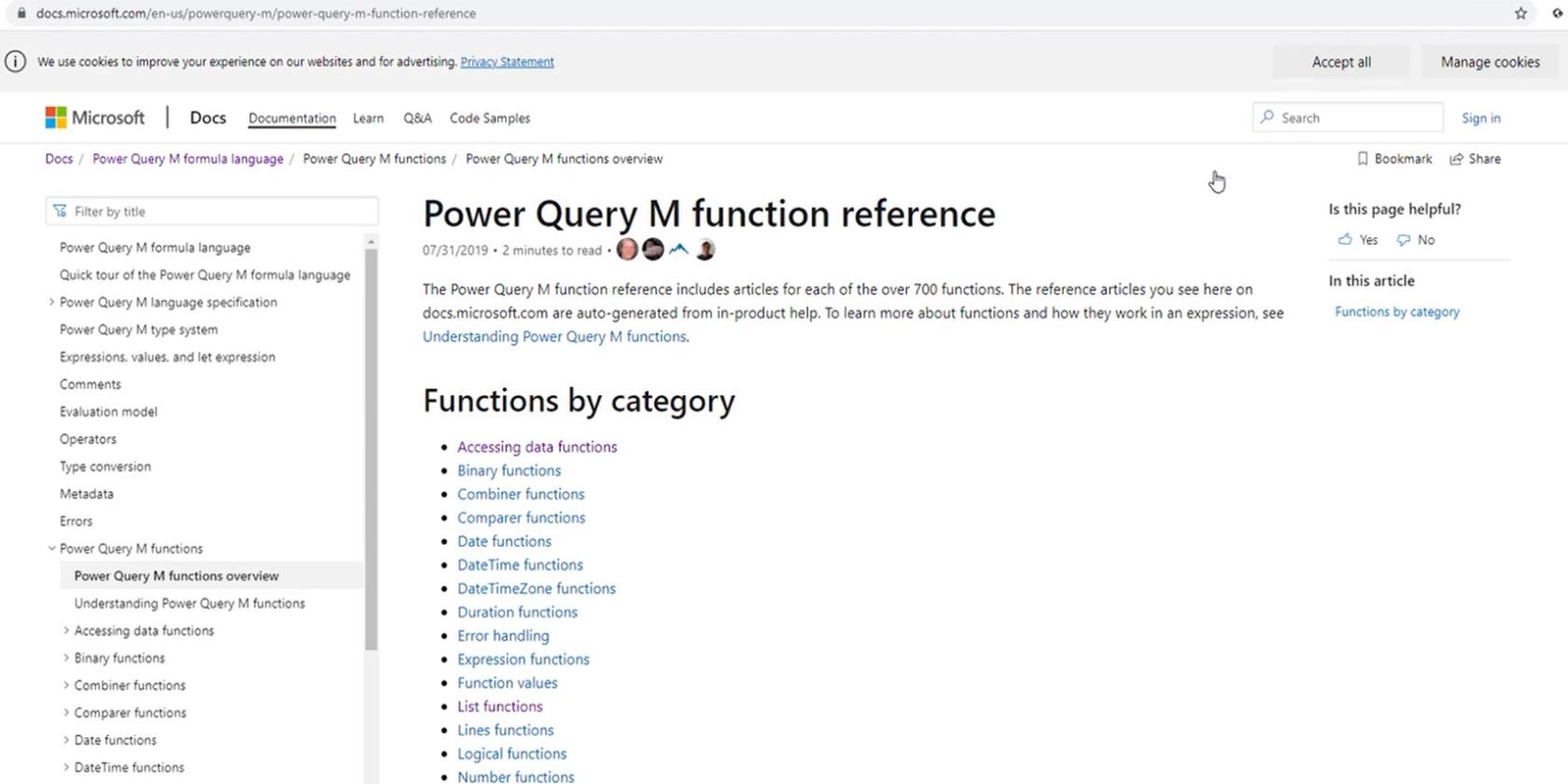 Fonctionnalités de Power Query : présentation