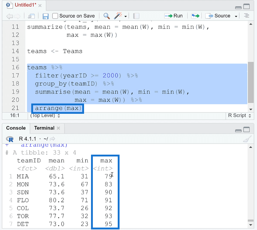 الأنبوب في R: توصيل الوظائف بـ Dplyr