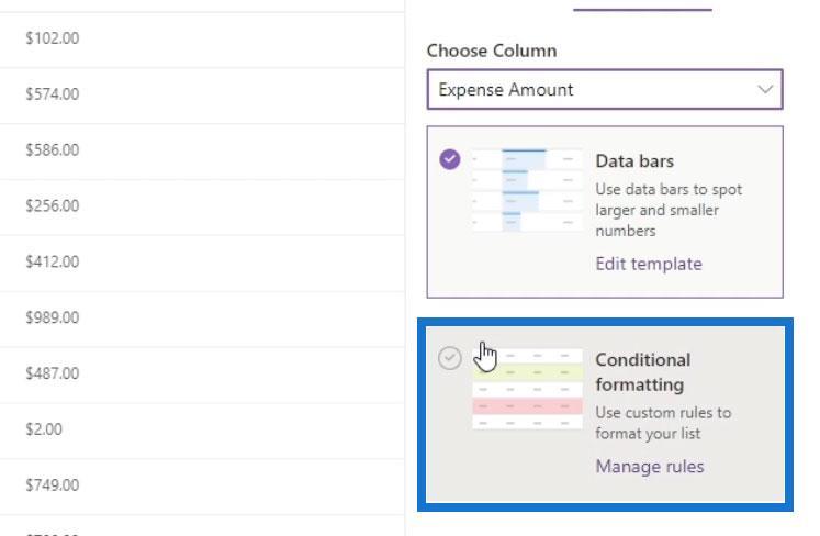 Afficher la mise en forme dans SharePoint