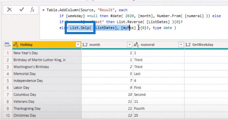 Calendrier perpétuel des vacances – POTW #12 (Solution Power Query)