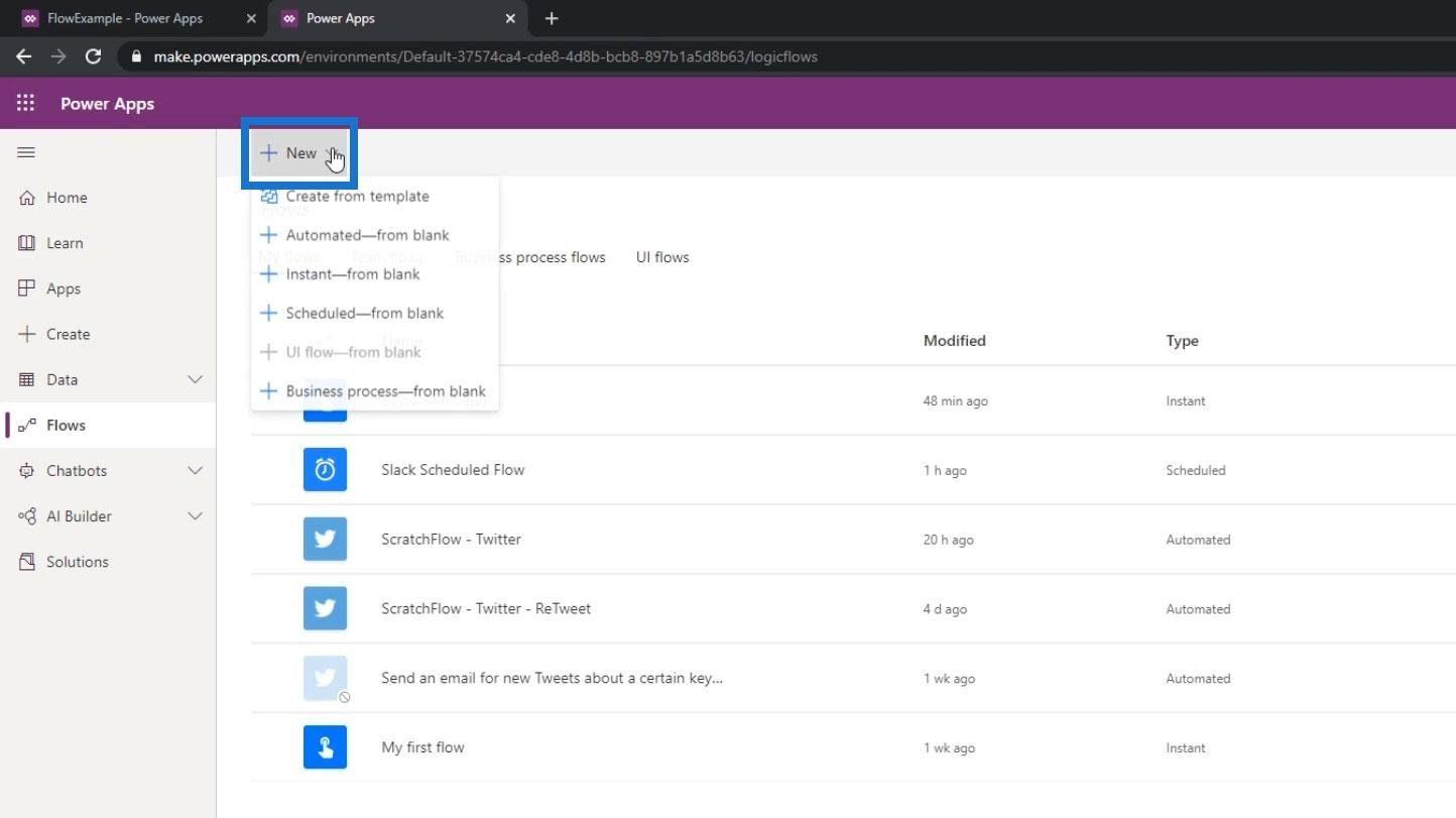 Intégration de PowerApps dans Microsoft Power Automate