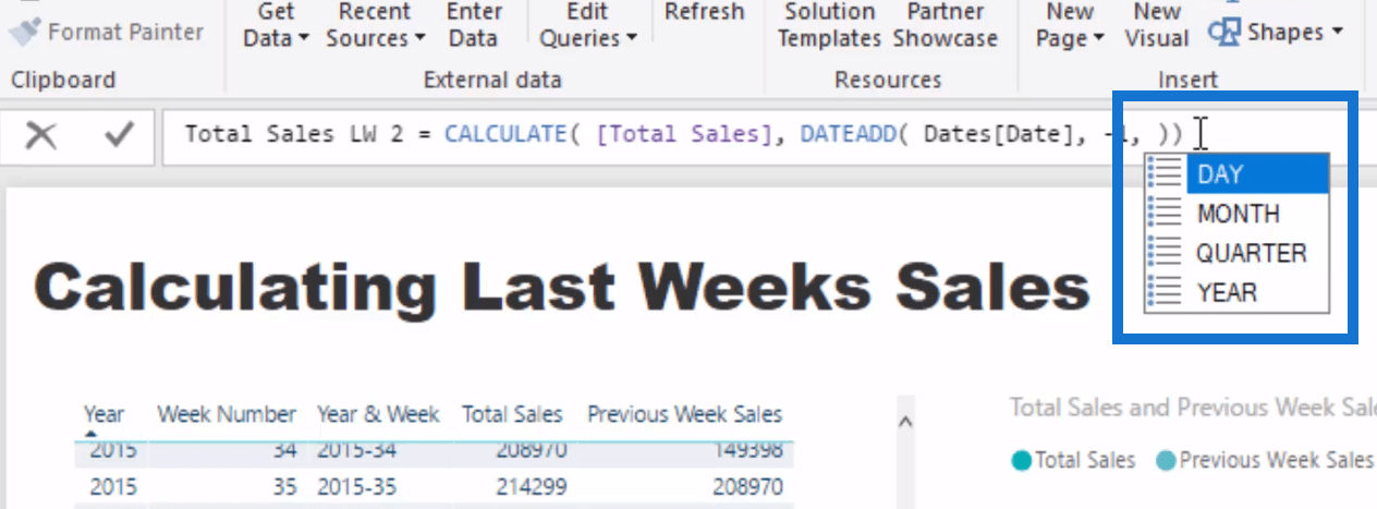 Calcul des ventes hebdomadaires W/DAX dans LuckyTemplates