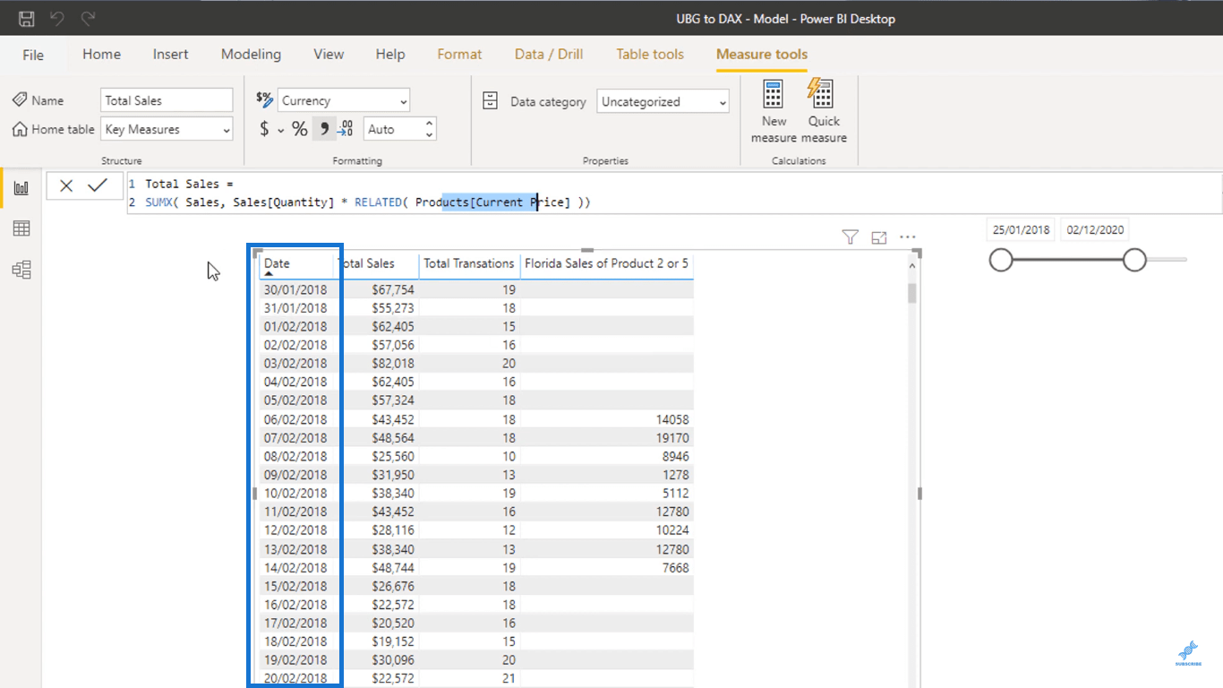 LuckyTemplates 和 Excel：DAX 公式的差異