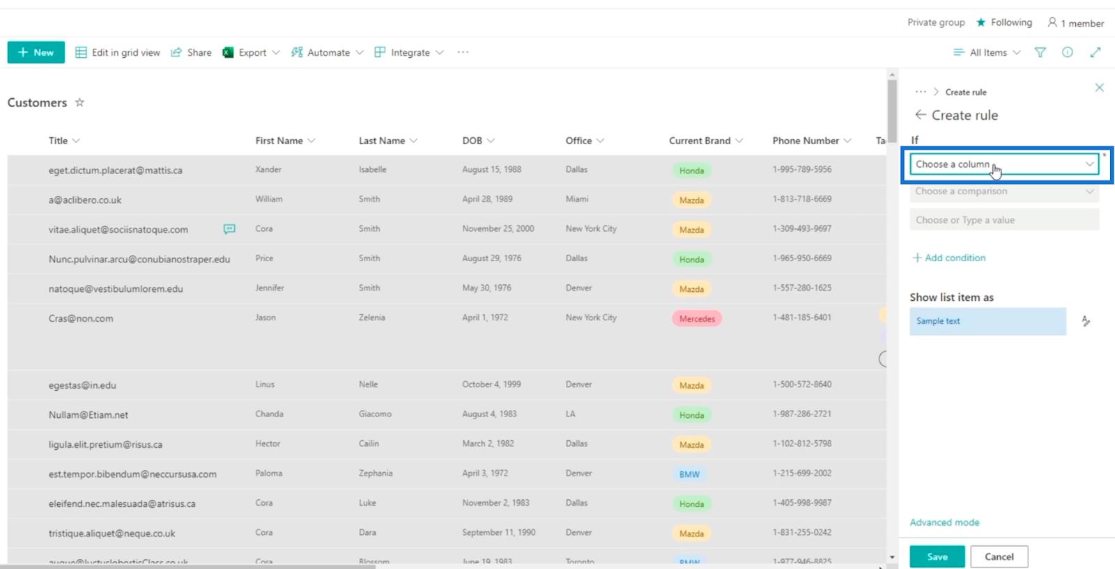 Tutorial de formatare a listei SharePoint