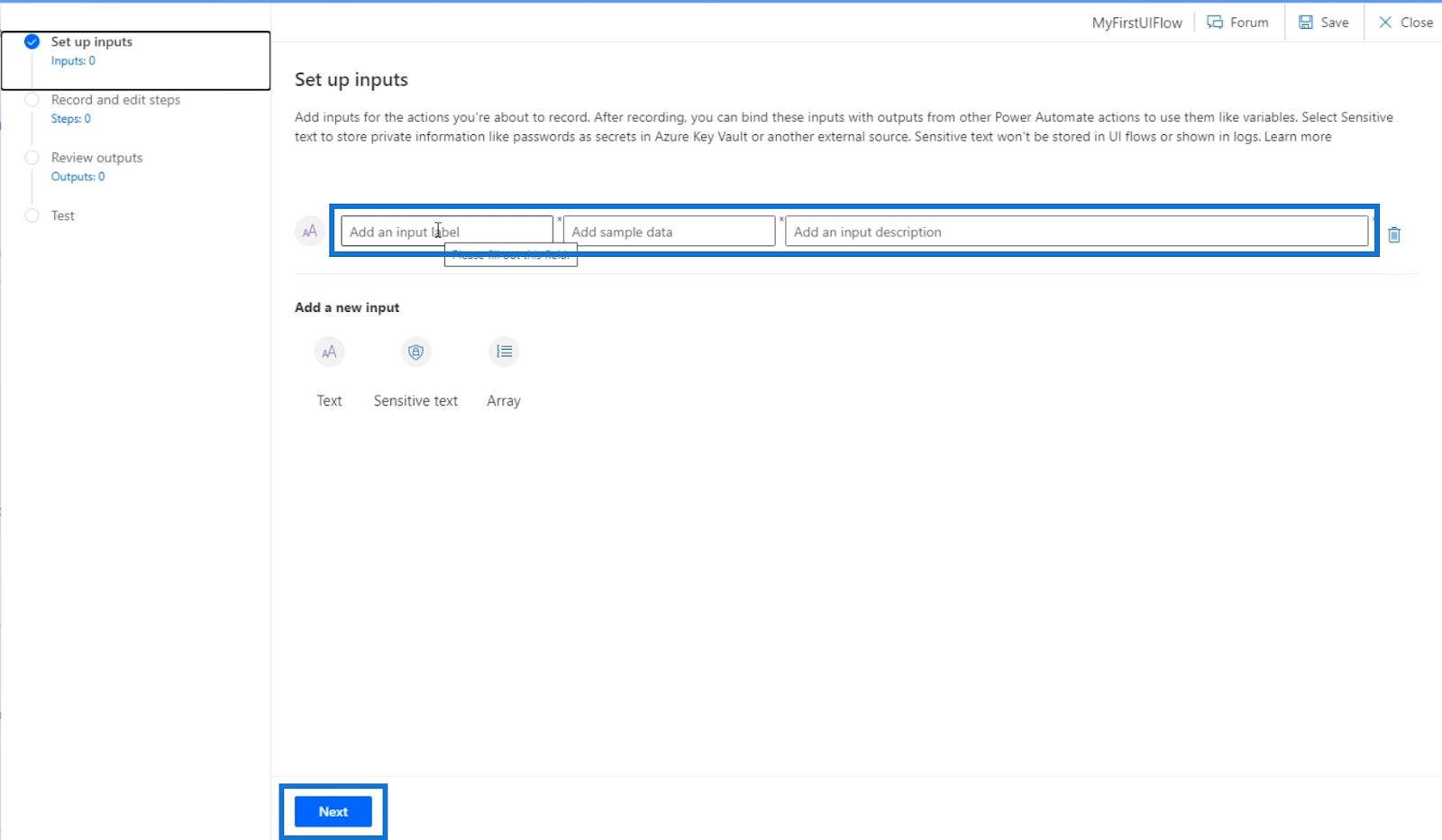 Flux d'interface utilisateur Power Automate : création et configuration