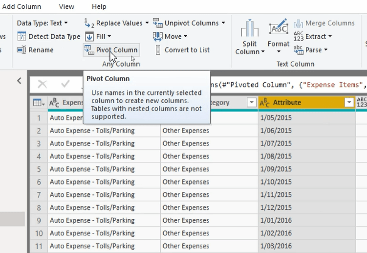 LuckyTemplates 中的 Unpivot 和 Pivot 基礎知識——查詢編輯器回顧