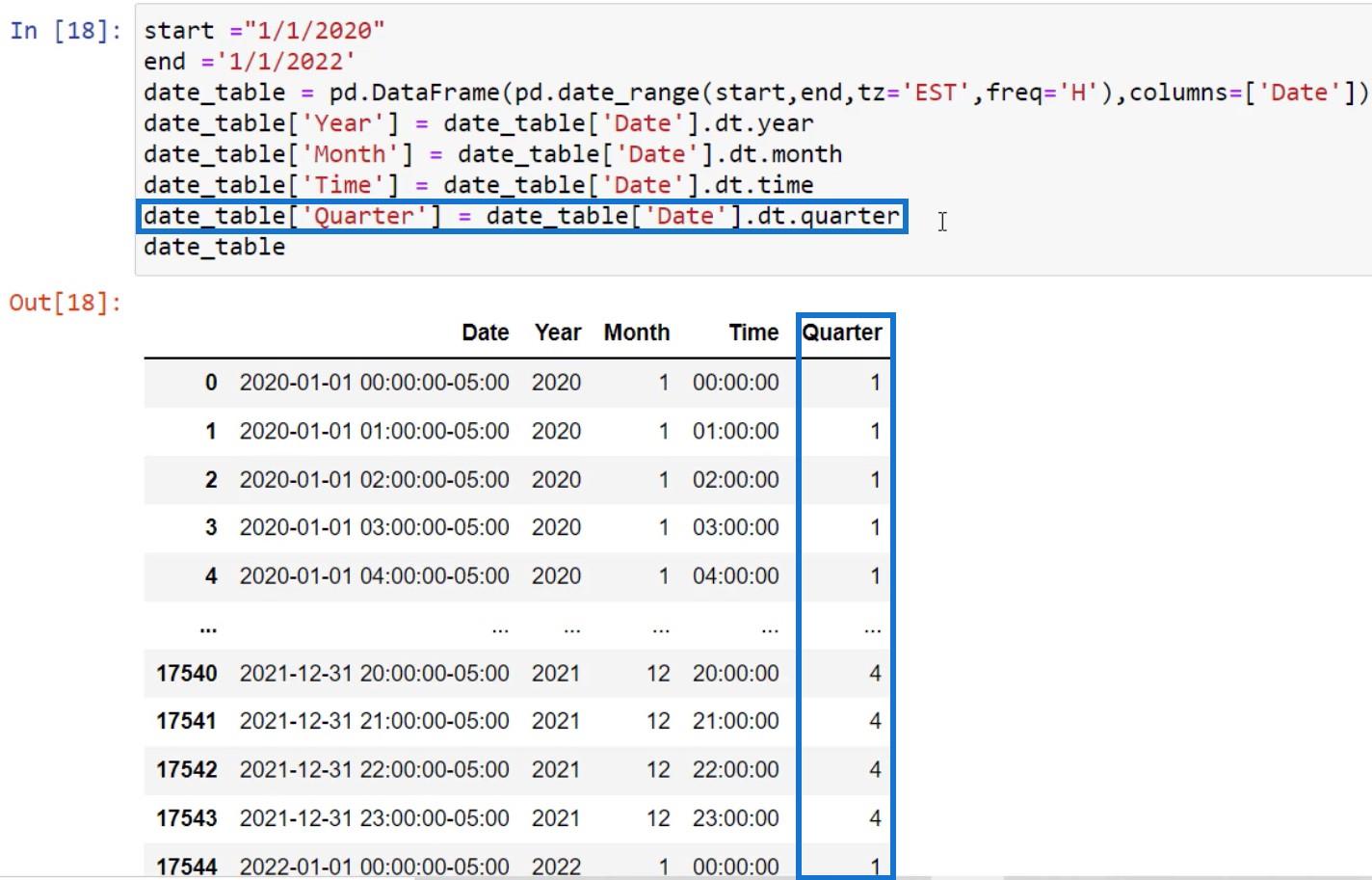 LuckyTemplates مع برمجة Python لإنشاء جداول التاريخ