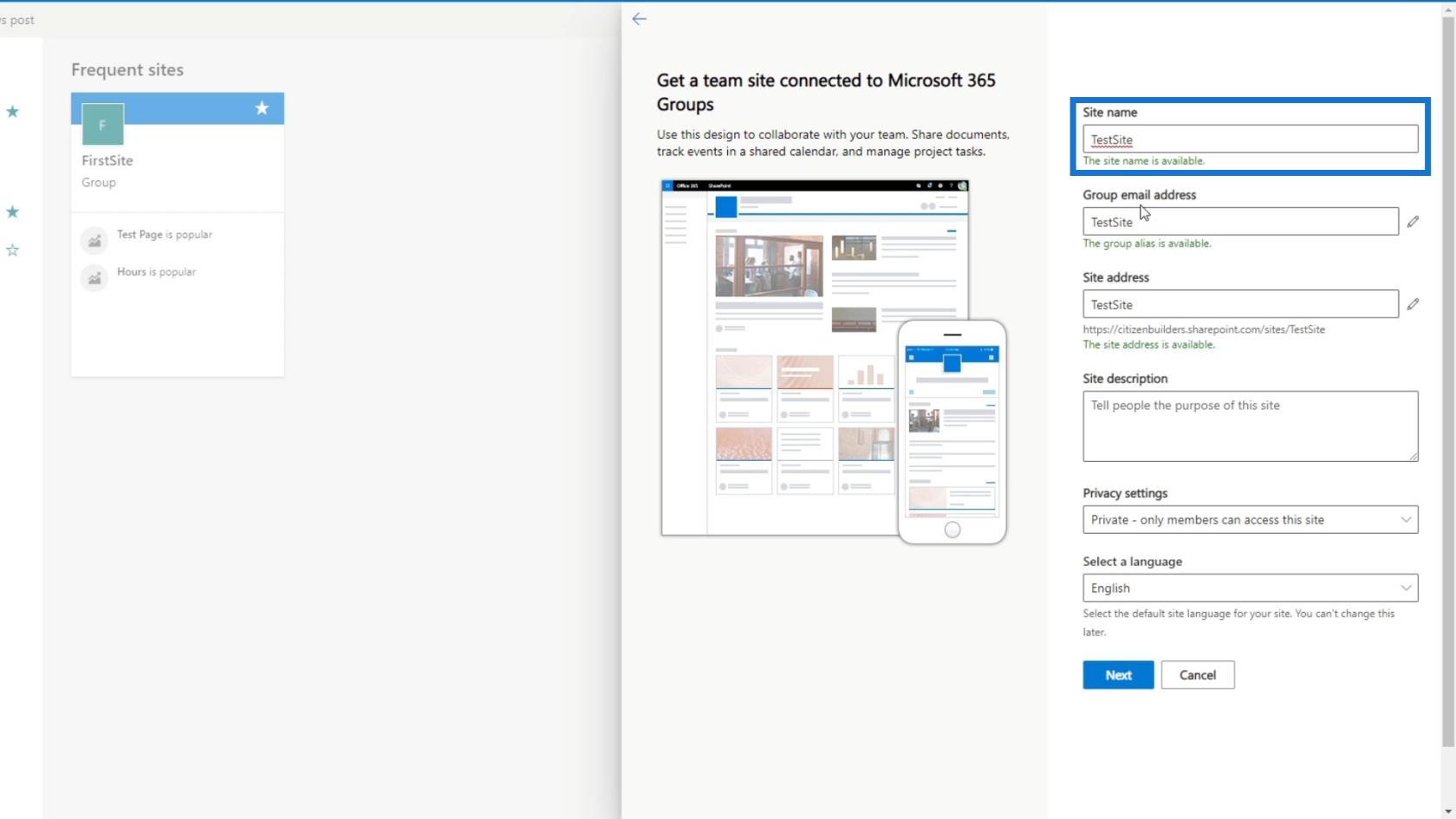 SharePoint 教程：創建新網站