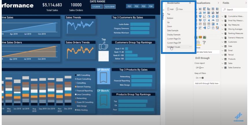 Comment utiliser les options dans un signet dans LuckyTemplates