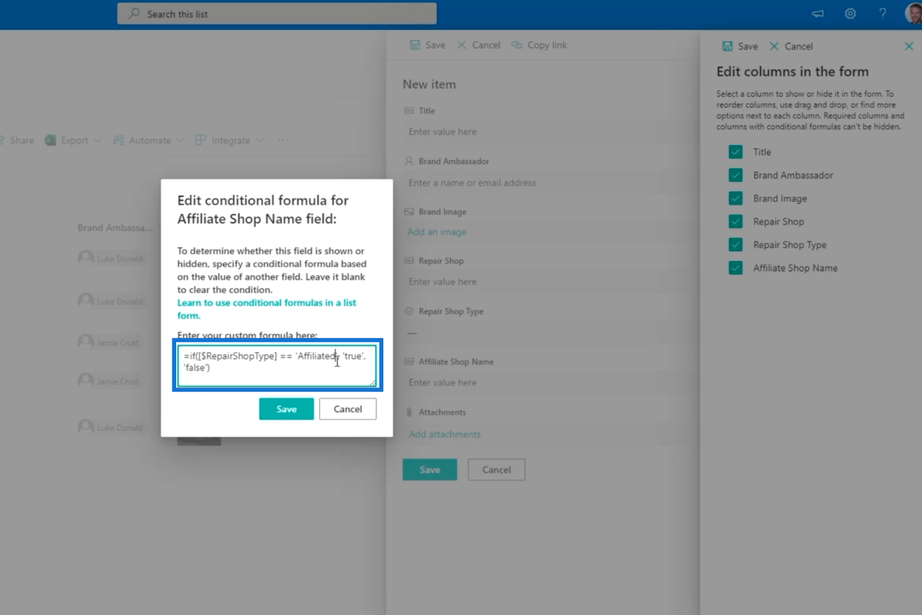 SharePoint 列驗證的兩種方式