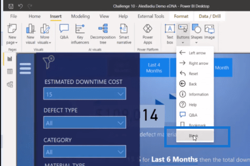 Menu de navigation dynamique à l'aide des filtres LuckyTemplates