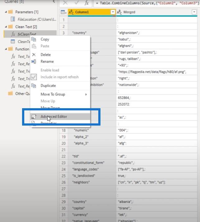 Création d'une fonction de nettoyage de texte personnalisée dans Power Query