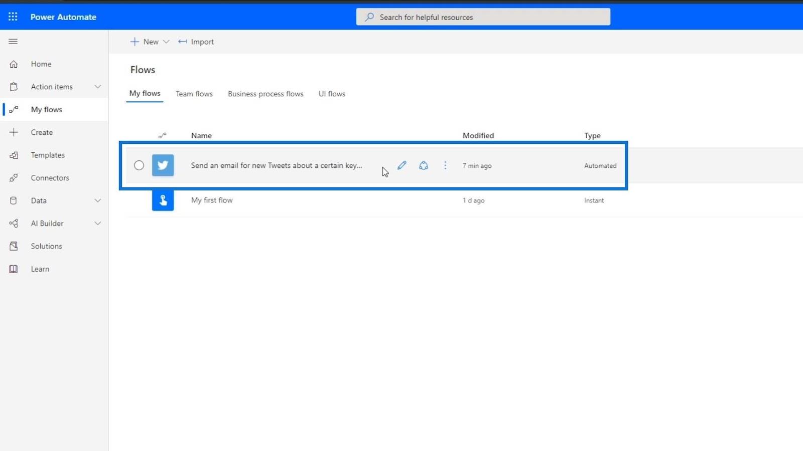 Samouczek Microsoft Flow — błyskawiczne vs.  Zautomatyzowany przepływ