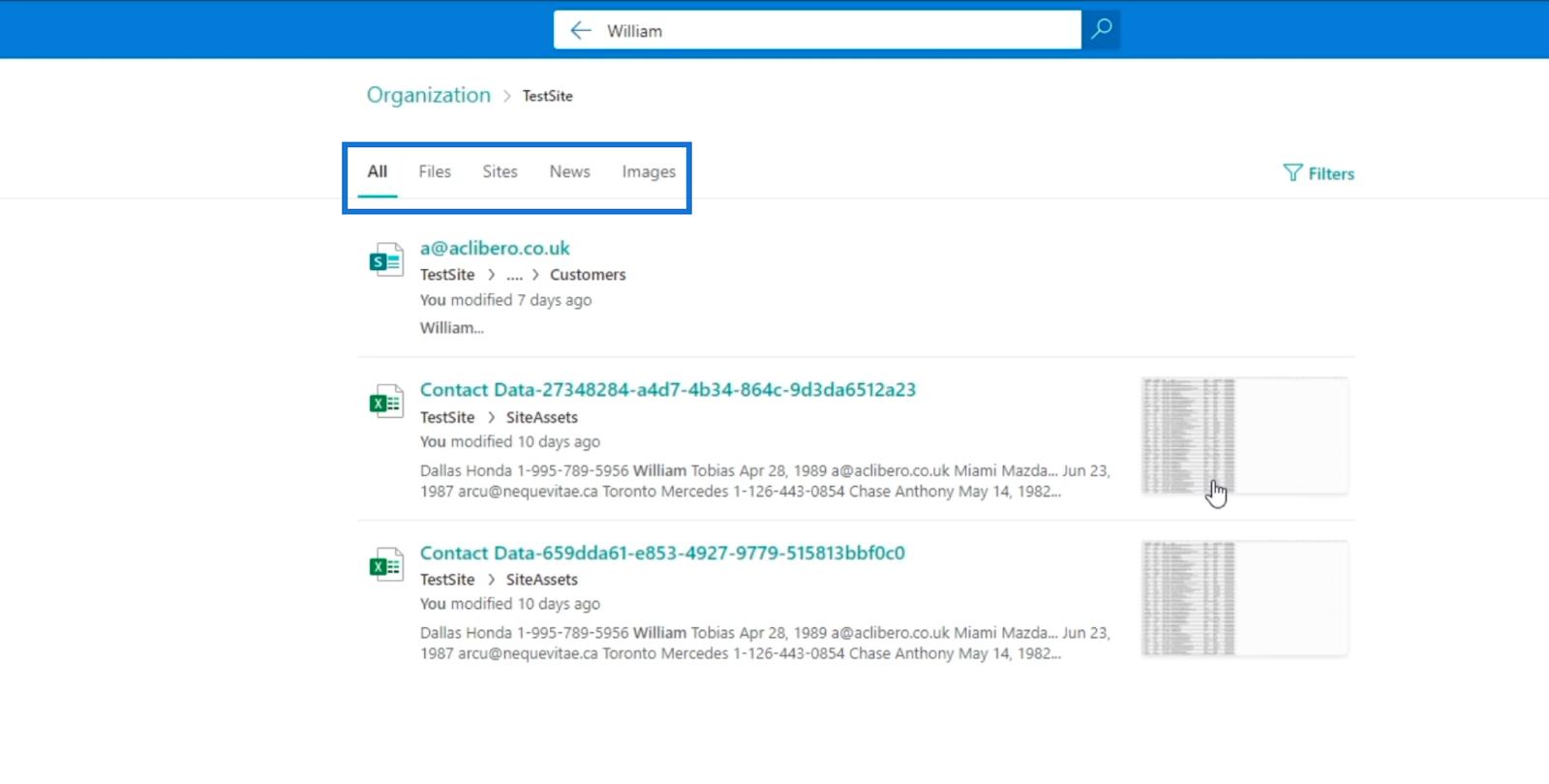 La fonctionnalité de recherche SharePoint