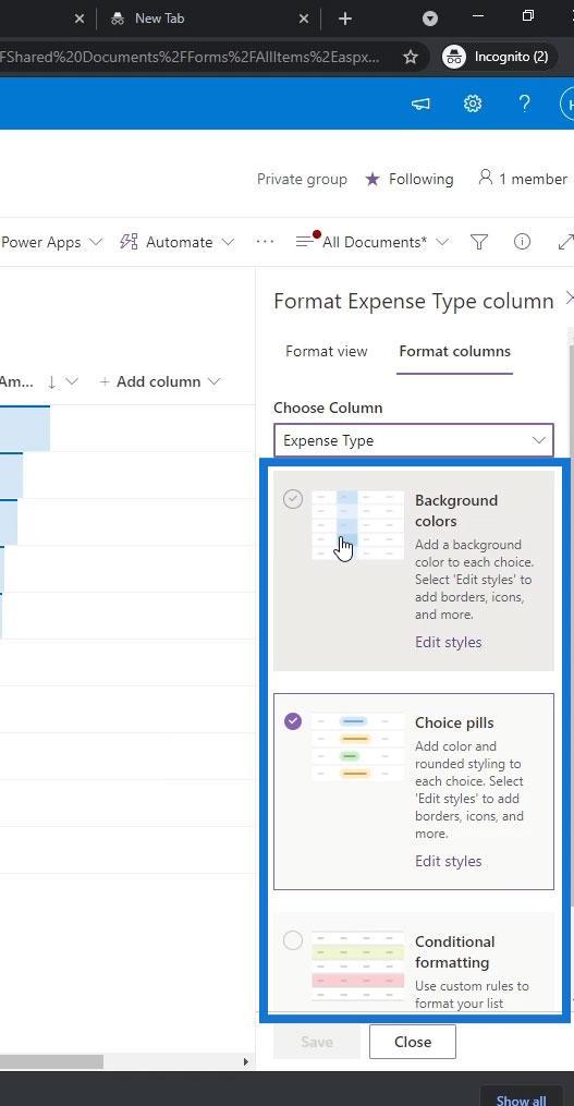 Afficher la mise en forme dans SharePoint