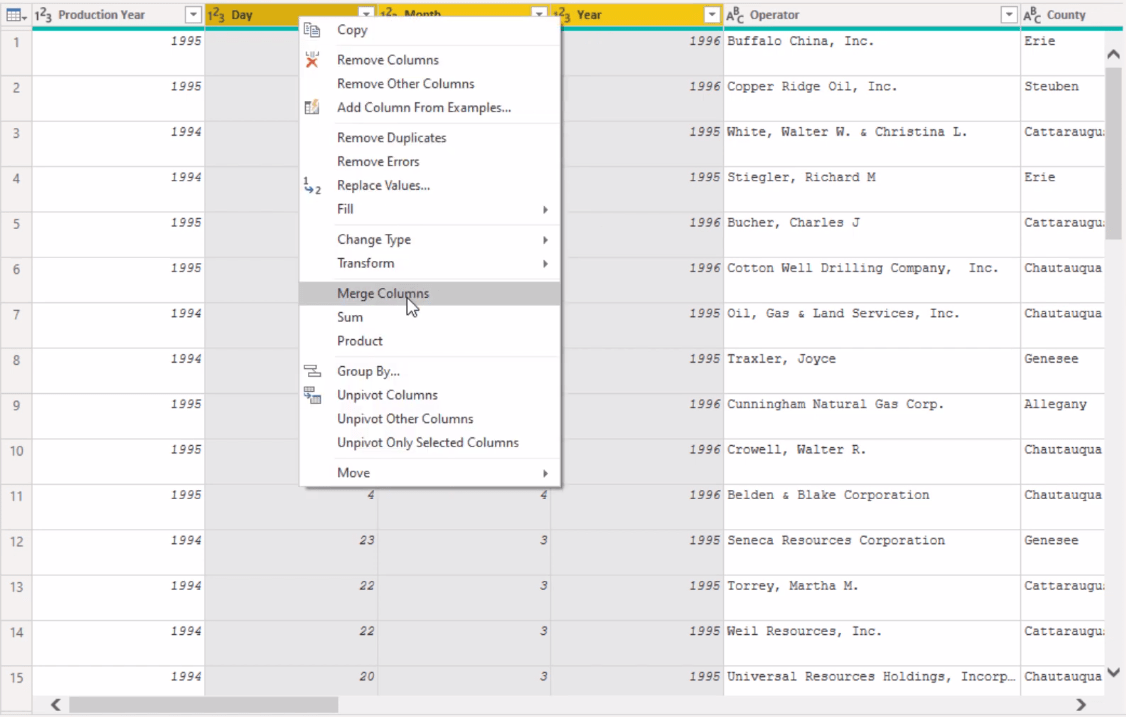 Alterar formatos de data usando o editor do Power Query