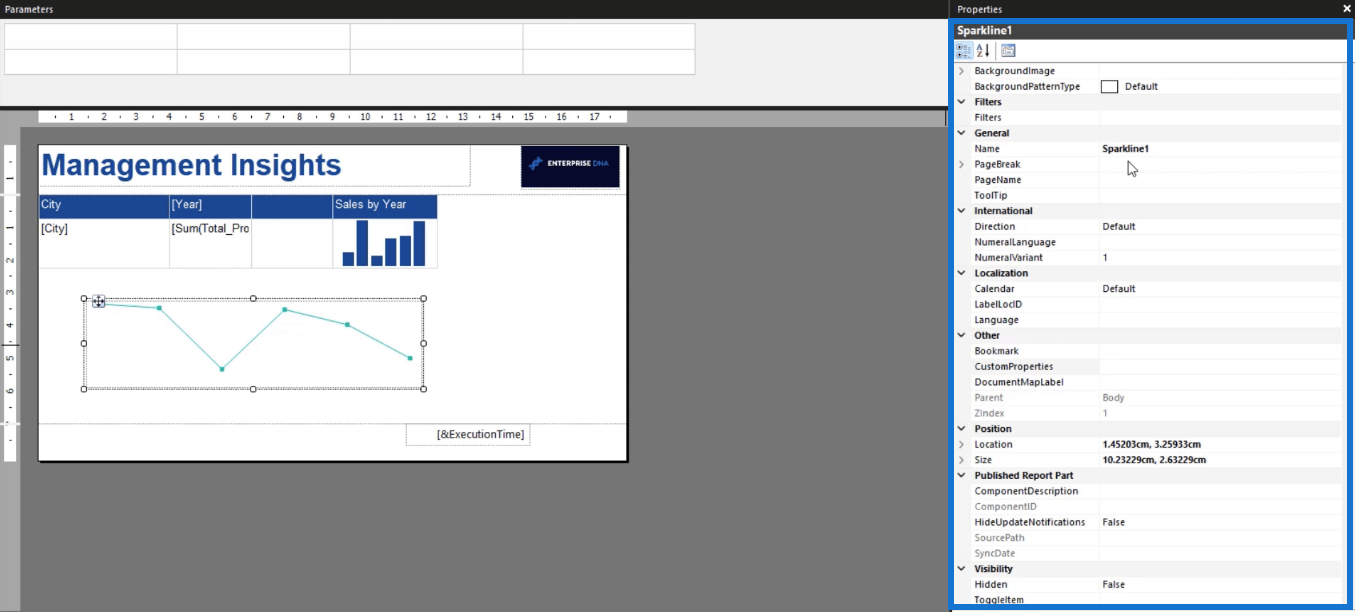 Créer un graphique Sparkline LuckyTemplates dans le générateur de rapports