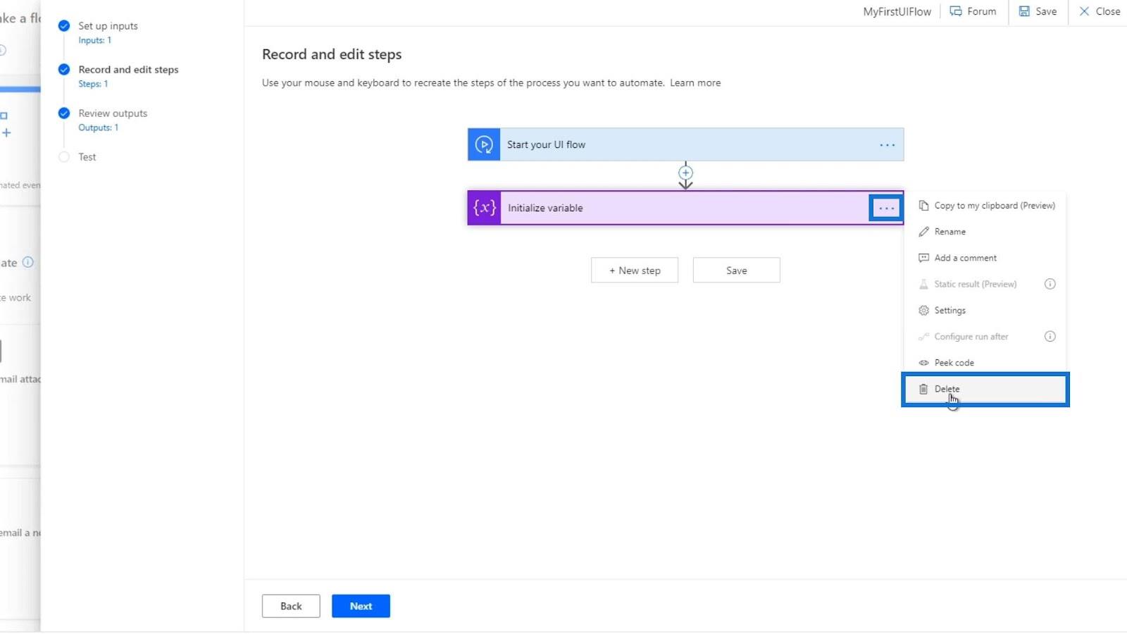 Entrées de flux d'interface utilisateur dans Microsoft Power Automate