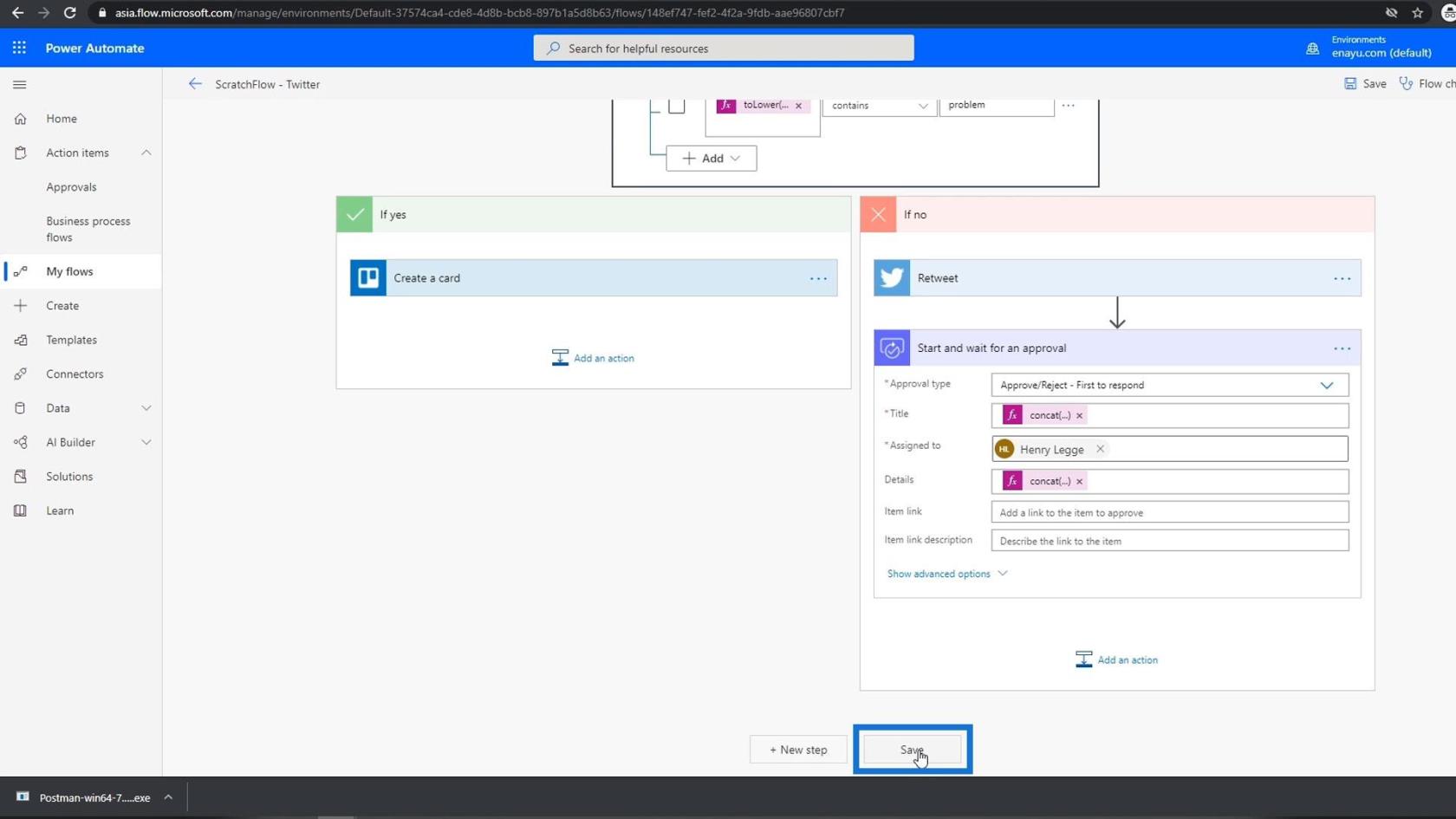 Configuración y prueba del flujo de trabajo de aprobación en Power Automate