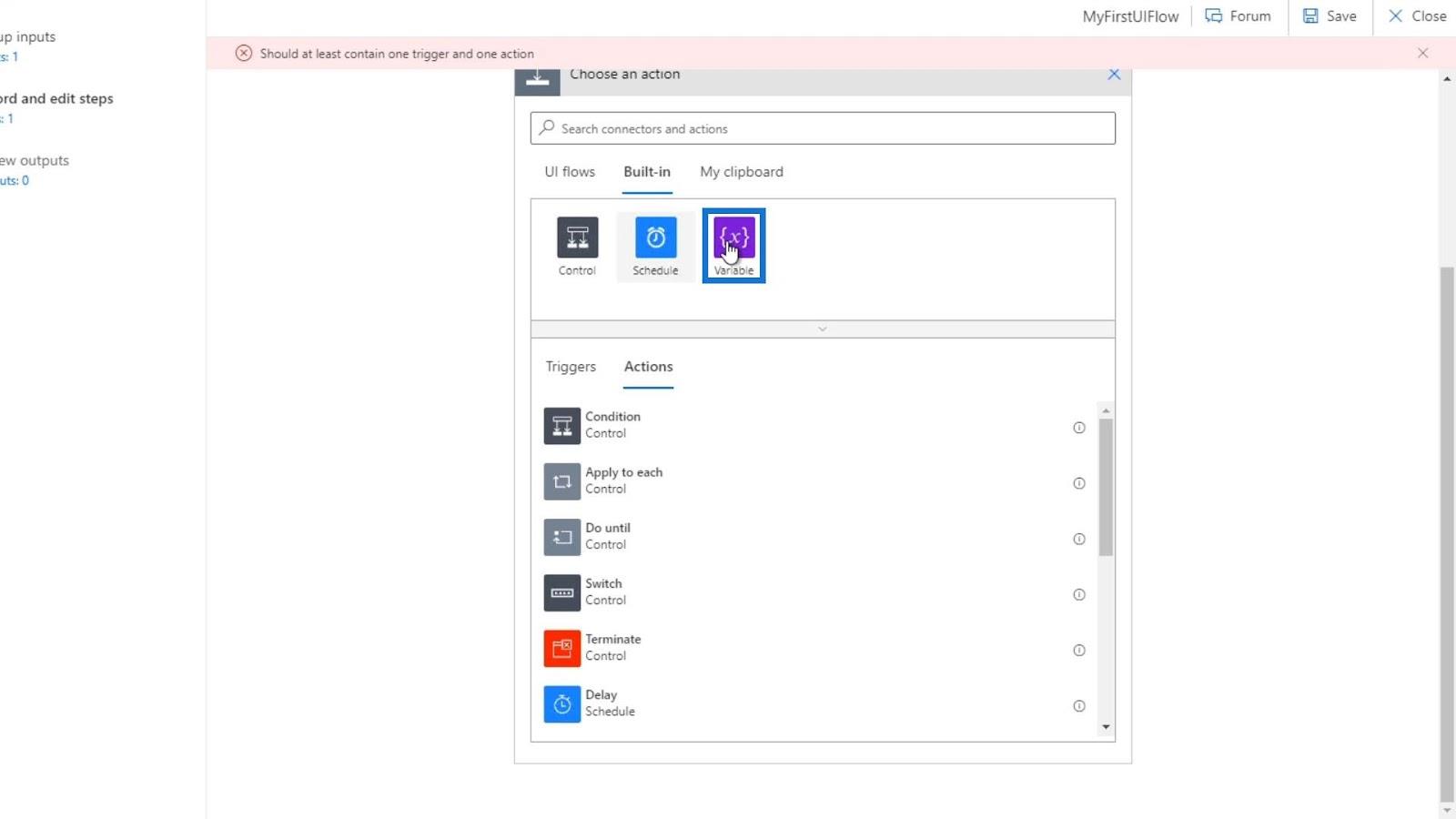 Entrées de flux d'interface utilisateur dans Microsoft Power Automate