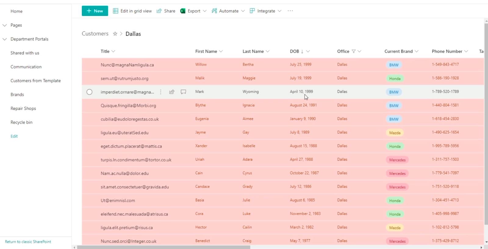 Tutorial de formatare a listei SharePoint