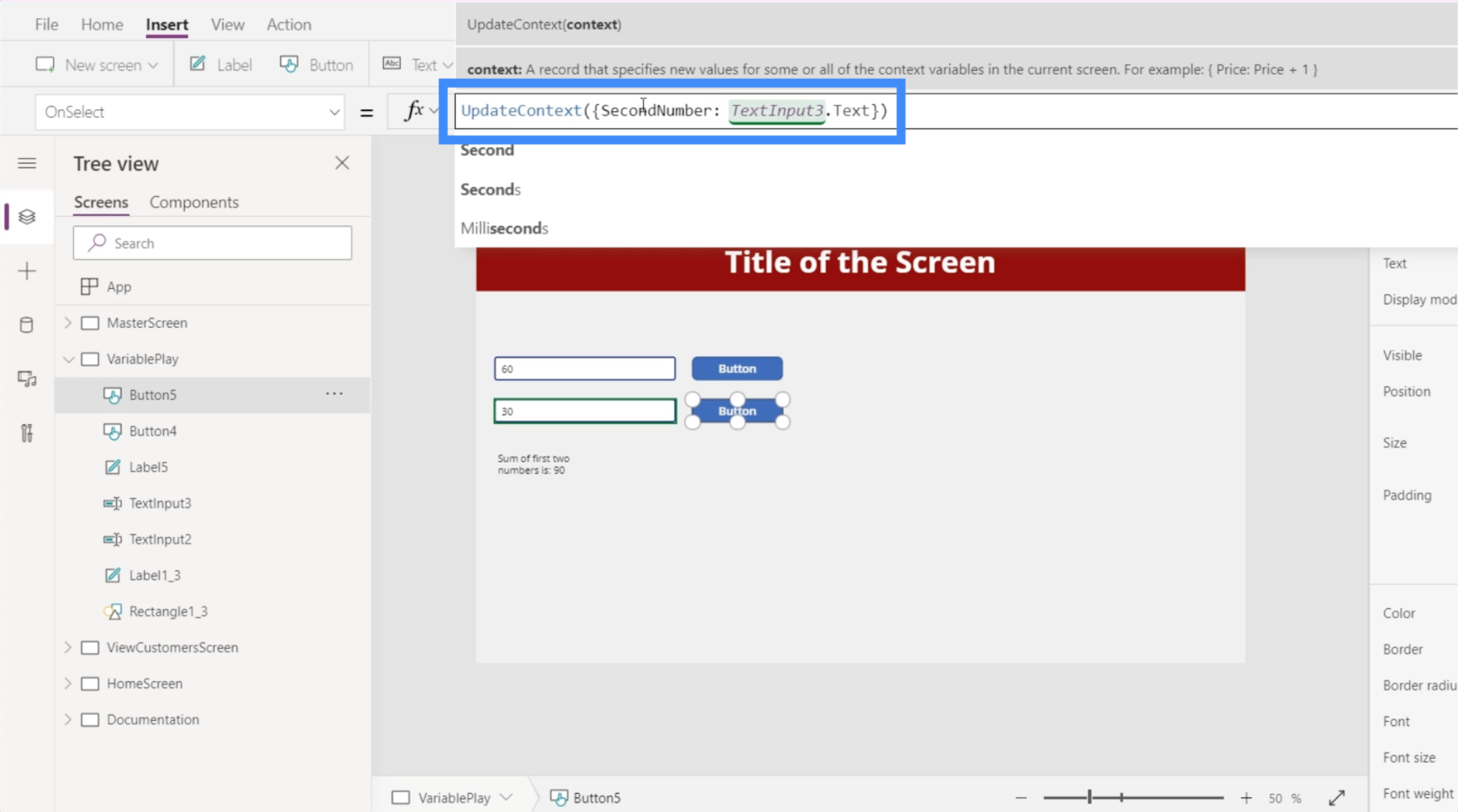 Variabile PowerApps: Identificarea variabilelor contextuale și globale