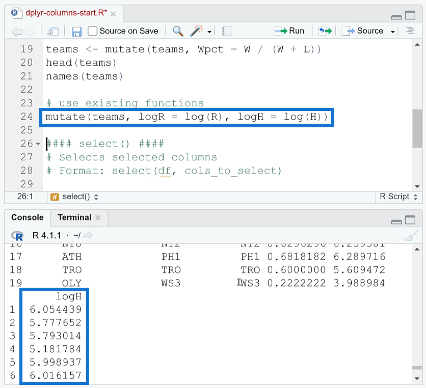 Aggiungi, rimuovi e rinomina colonne in R utilizzando Dplyr