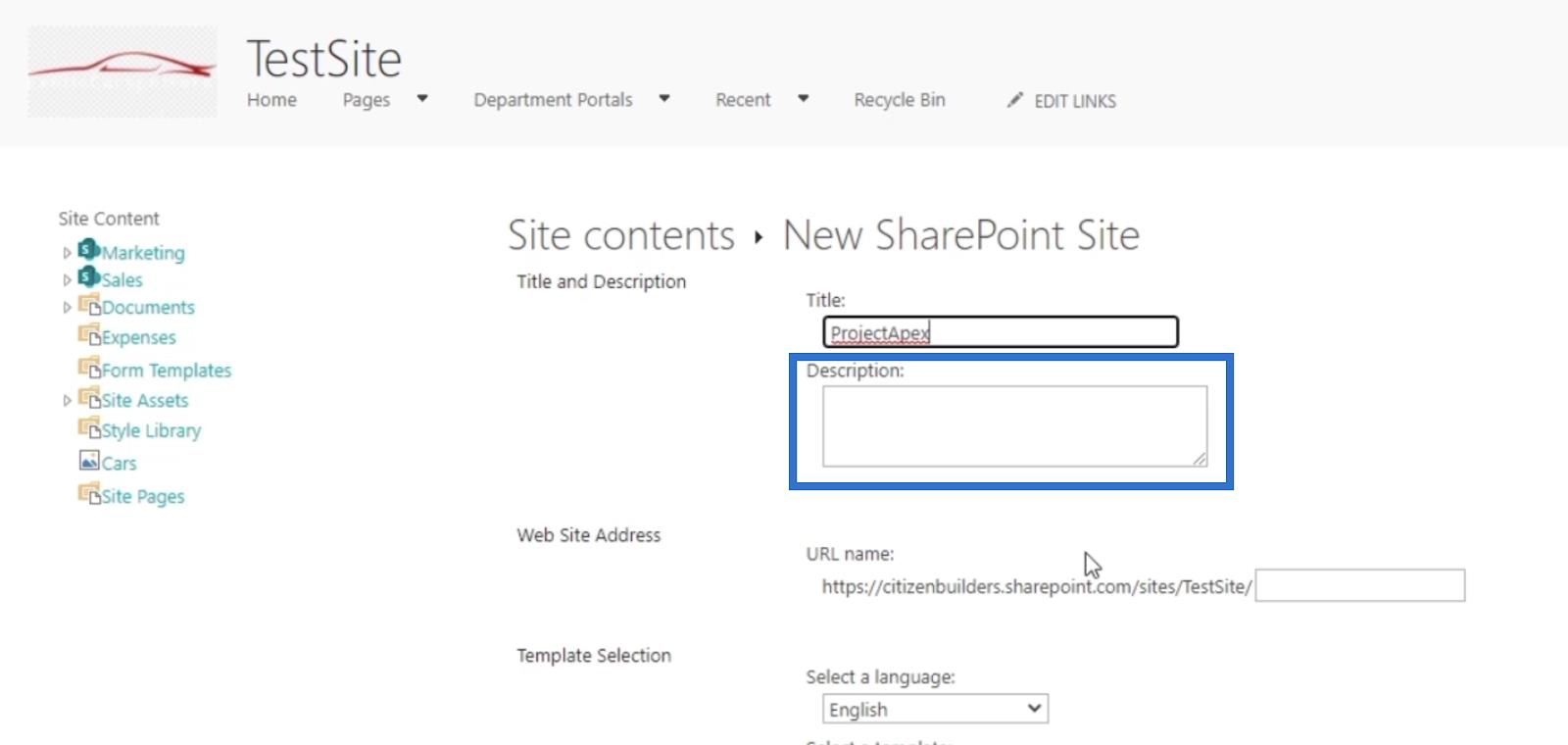 Site de projet SharePoint : création et configuration