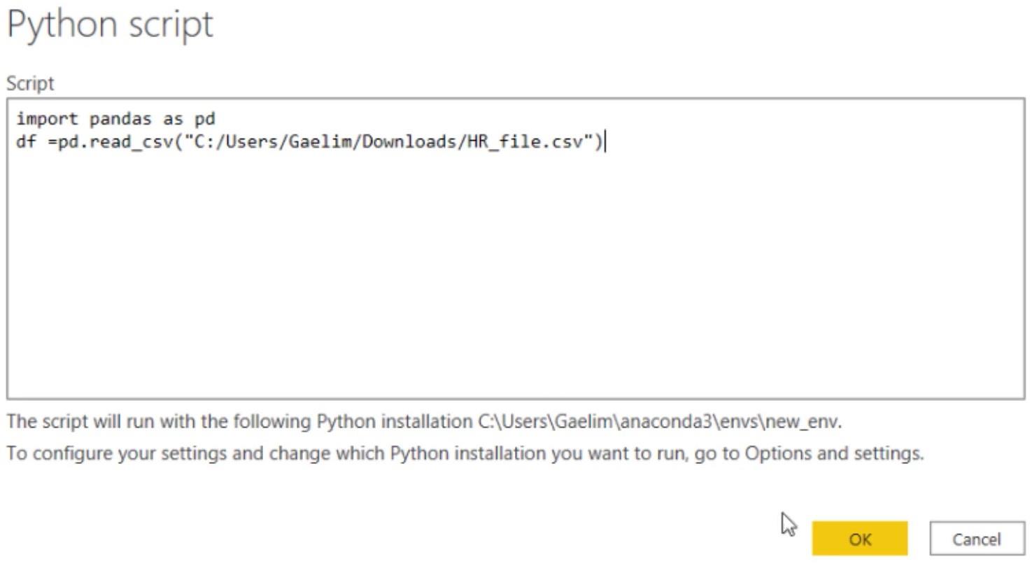 Script Python dans les rapports de données LuckyTemplates