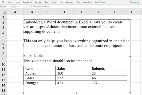 Comment intégrer un document Word dans Excel : 3 façons simples