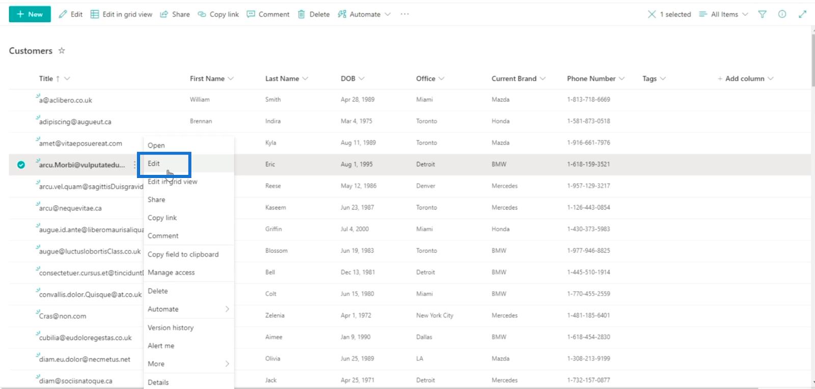 在列表中添加 SharePoint 選擇字段