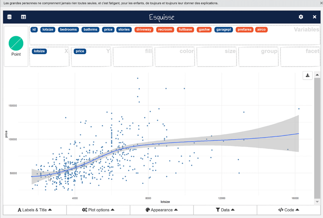 R 中的 GGPLOT2：使用 ESQUISSE 進行可視化