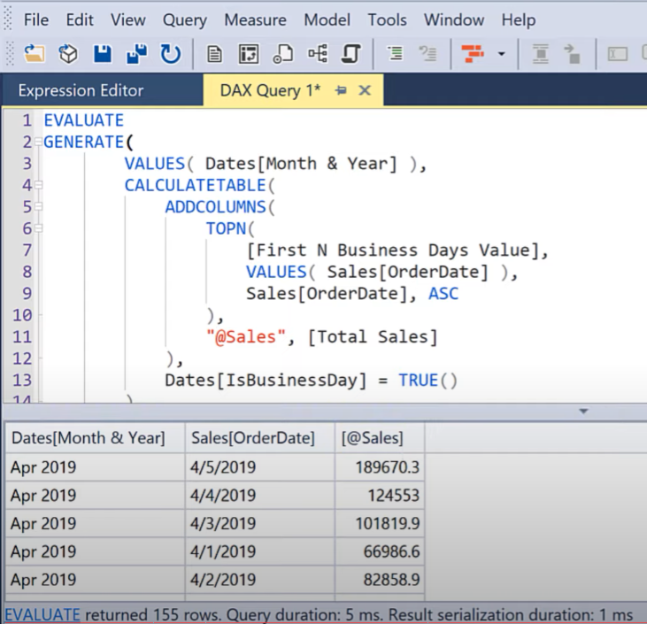 First N Business Days Revisited - Une solution de langage de codage DAX