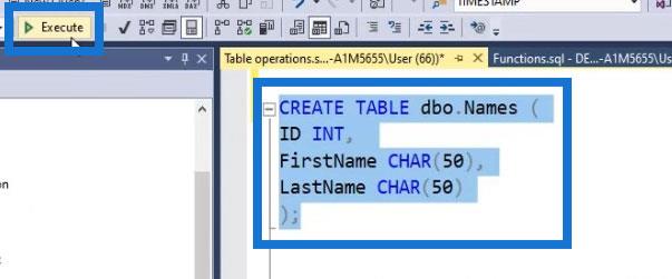 基本 SQL 表操作