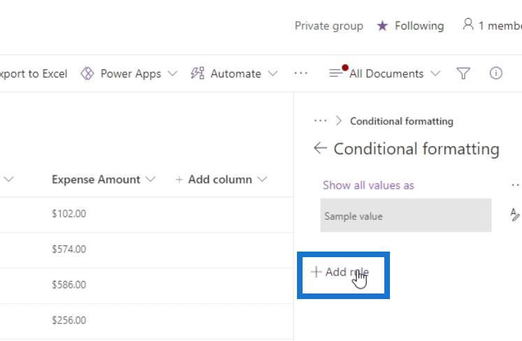 Afficher la mise en forme dans SharePoint