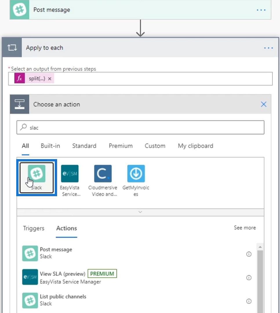 Power Automate Split Function et baies